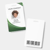 Groene Wave Stijl Fotobadge Badge (Voor- en achterkant)