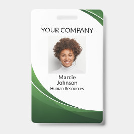 Groene Wave Stijl Fotobadge Badge