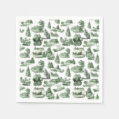 Groene wc-kerstdorp Kerstman rendieren  Servet (Voorkant)