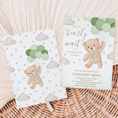 Groene We Can Bearly Wait Baby Shower Kaart