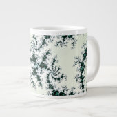 Groene Webs - delicate fractale kant Grote Koffiekop (Voorkant rechts)