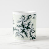 Groene Webs - delicate fractale kant Grote Koffiekop (Voorkant)