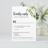 Groene wedding uitnodiging RSVP kaart botanisch (Staand voorkant)