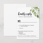 Groene wedding uitnodiging RSVP kaart botanisch (Voorkant / Achterkant)