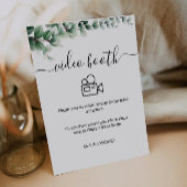 Groene Wedding Video Booth Sign, eigentijds Reclamebord Met Voetstuk