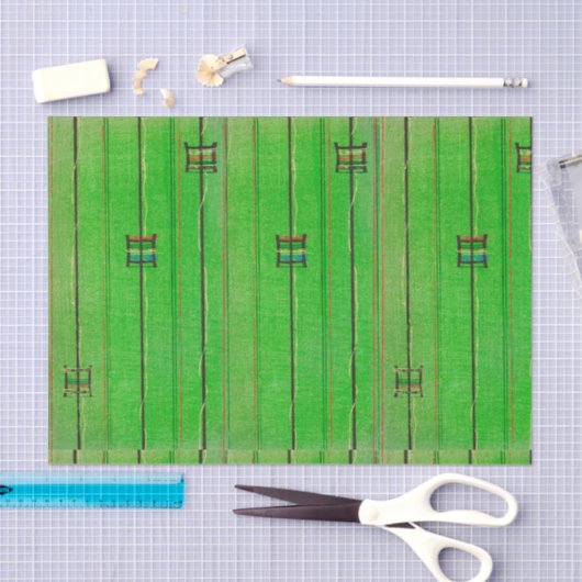 GROENE WEEFSELPAPIER JAPANESE WOODBLOCK PATTERN TISSUEPAPIER (Craft)