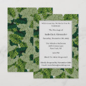 Groene weelderige tropische blad patroon bruiloft kaart (Voorkant / Achterkant)