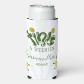 Groene Weenies & Tinis Grappige Martini Verjaardag Seltzer Blikjeskoeler (Seltzer Voorkant)