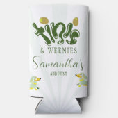 Groene Weenies & Tinis Grappige Martini Verjaardag Seltzer Blikjeskoeler (Achterkant)