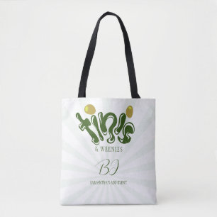 Groene Weenies & Tinis Grappige Martini Verjaardag Tote Bag