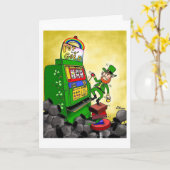 Groene Weenii het "Geluk van het Ierse" Wenskaart Kaart (Gele Bloem)