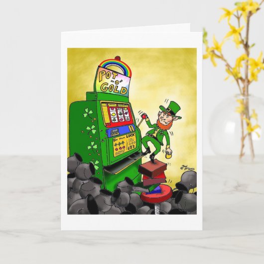 Groene Weenii het "Geluk van het Ierse" Wenskaart Kaart (Gele Bloem)