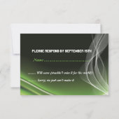 Groene weg biker/motorfiets bruiloft RSVP reactie (Achterkant)