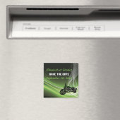 Groene weg biker/motorfiets trouw Save the Date Magneet (Insitu (Vaatwasser))