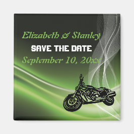 Groene weg fietser/motorfiets trouw Save the Date Magneet