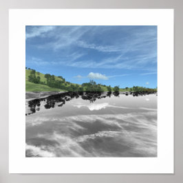 Groene Weg Reflectie Fotografie Poster