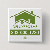 Groene weg vierkante button 5,1 cm (Voorkant)