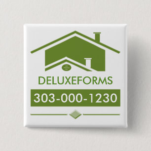 Groene weg vierkante button 5,1 cm