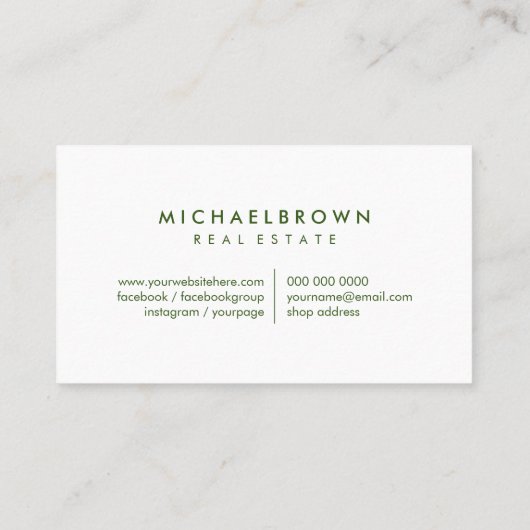 Groene weg visitekaartje (Achterkant)