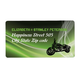Groene wegbiker/motorhuwelijk etiket