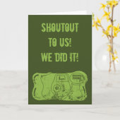 Groene Wegwerp Camera Vriend Afstuderen Kaart (Gele Bloem)