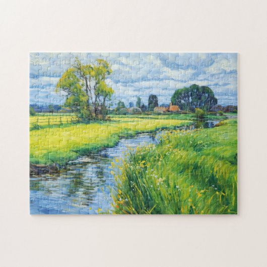 Groene weiden langs de Havel-rivier Legpuzzel (Horizontaal)