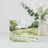 Groene Weiden Ranch Paarden Briefkaart (Staand voorkant)