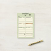 Groene Wekelijkse Boodschappenlijst - Post-it® Notes (Op bureau)