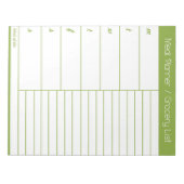 Groene wekelijkse maaltijdanner - Winkellijst Notitieblok (Voorkant)