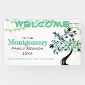 Groene welkome familie reünie Firefly Lights Spandoek (Horizontaal)