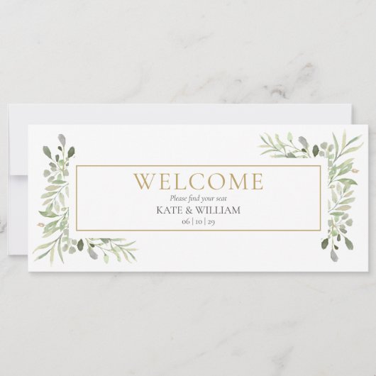 Groene Welkomst Header Hangende Zitplaats Chart  (Voorkant)