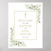 Groene Welkomstbord Doop Christening Poster (Voorkant)