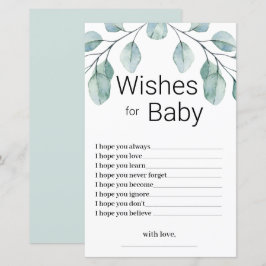 Groene Wensen voor Baby Shower Spel