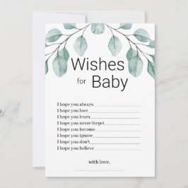 Groene Wensen voor Baby Shower Spel Kaart