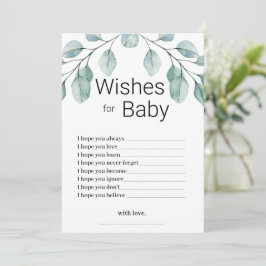 Groene Wensen voor Baby Shower Spel Kaart