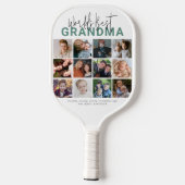 Groene Wereld Beste Oma | Fotocollage Pickleball Paddle (Achterkant)