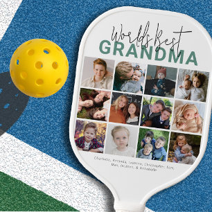 Groene Wereld Beste Oma Fotocollage Pickleball Paddle