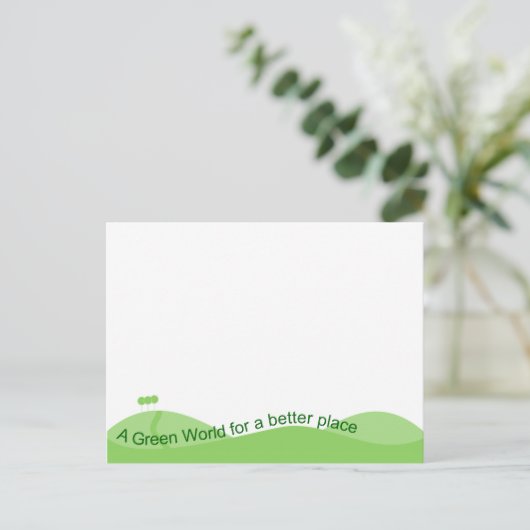 Groene wereld briefkaart (Staand voorkant)