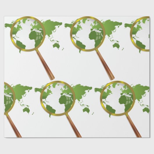 Groene wereld cadeaupapier (Vlak)