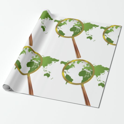 Groene wereld cadeaupapier (Uitgerold)