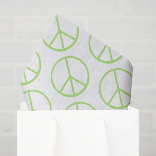 Groene wereld vredesteken Groovy liefdessymbool Tissuepapier (Cadeauzakje)