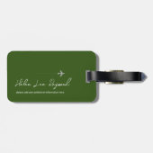 Groene Wereldkaart met naam om bagage te identific Bagagelabel (Achterkant horizontaal)