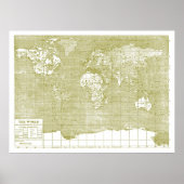  groene Wereldkaart Poster (Voorkant)