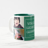 Groene wereld's grootste fotocollage tweekleurige koffiemok (Voorkant links)