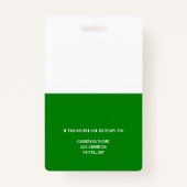 Groene werknemer foto-ID bedrijfsbeveiliging Badge (Achterkant)