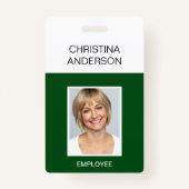 Groene werknemer - Naam Foto Bedrijfswerk Badge (Voorkant)