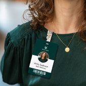 Groene Werknemers Naam Bedrijfslogo Personeelstag Badge