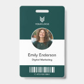 Groene Werknemers Naam Zakelijk Logo Personeelstag Badge (Voorzijde)