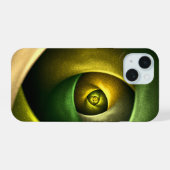 Groene Wervelende Bloem Moderne Abstracte Kunstpat iPhone 15 Case (Achterkant horizontaal)