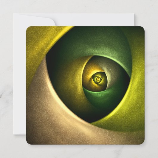 Groene Wervelende Bloem Moderne Abstracte Kunstpat Kaart (Voorkant)